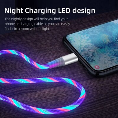 Cable 3A de charge rapide avec lumière LED pour iPhone – Image 3
