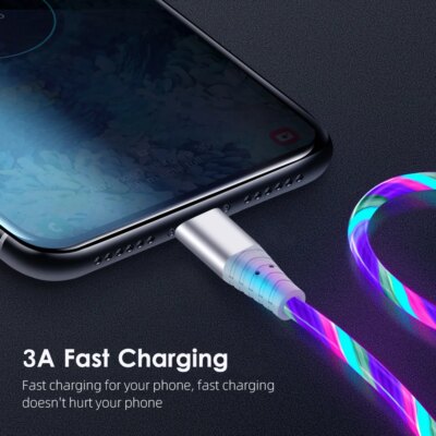 Cable 3A de charge rapide avec lumière LED pour iPhone – Image 6