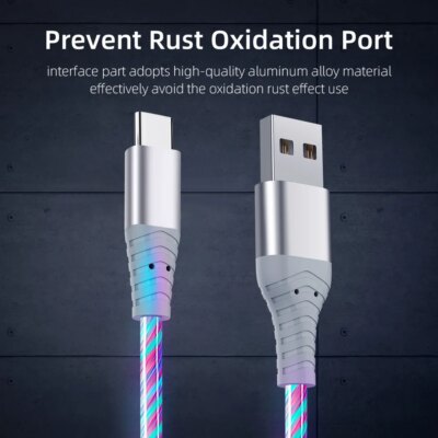 Cable 3A de charge rapide avec lumière LED pour iPhone – Image 4