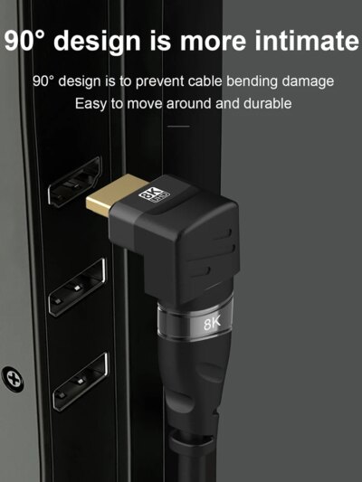 Adaptateur HDMI 90 270 Résistant à Angle Droit, Convertisseur Mâle à Femelle – Image 4