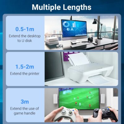 cable d'Extension USB 3.0, Accessoire pour PC, Smart TV, Xbox One – Image 5