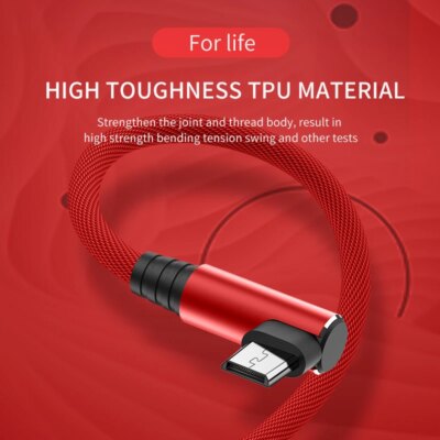 Cable Micro USB 3A coudé à 90 degrés – Image 3