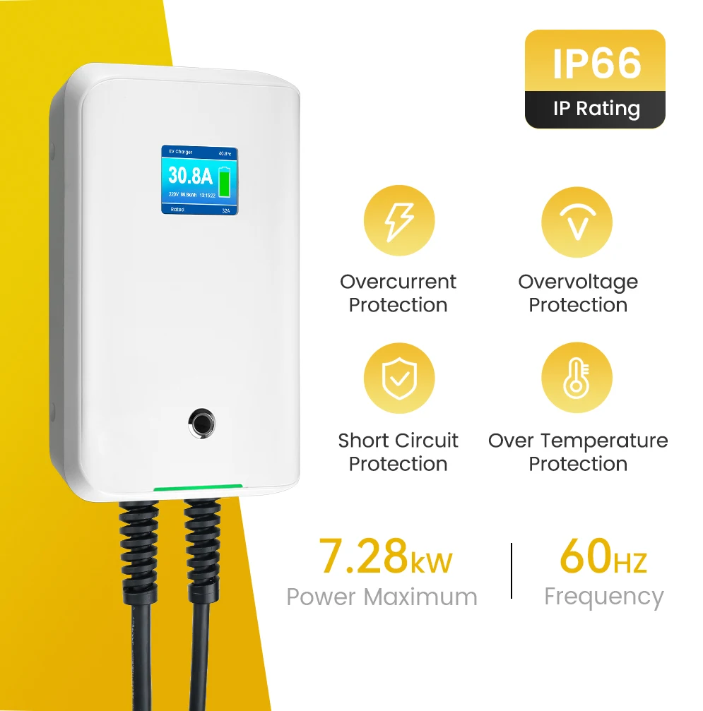 Station de Recharge pour Véhicule Électrique, Chargeur EV 32A EVSE – Image 4