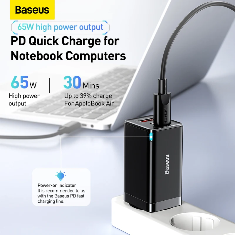 Chargeur USB C 65W Quick Charge 4.0 3.0 – Image 2
