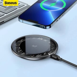 Baseus – chargeur sans fil rapide 15W, pour iPhone 14 13 12, Airpods Visible Qi