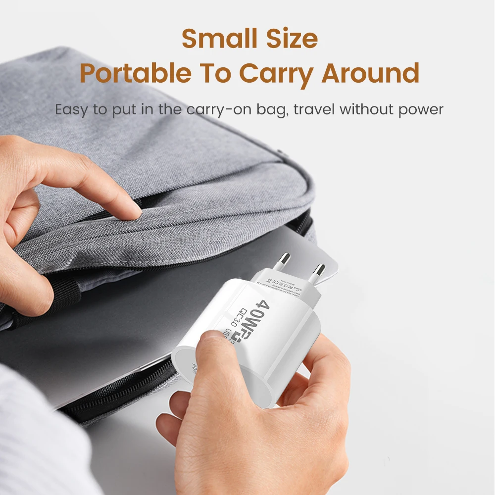 Chargeur de téléphone portable USB C, 3 ports, type C PD, QC3.0, adaptateur mural pour Xiaomi, Samsung S9, iPhone 13, charge rapide, 60W – Image 5