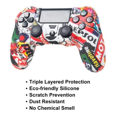coque ps4 en caoutchouc de silicone pour manette Sony Playstation 4 – Image 5