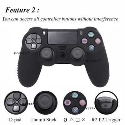 housse manette ps4 en Silicone antidérapante pour Sony Dualshock 4 PS4 Pro Slim – Image 4