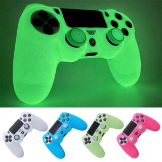 housse manette ps4 en silicone souple pour manette de jeu PS4, accessoires de jeu, brille dans la nuit, étui pour contrôleur