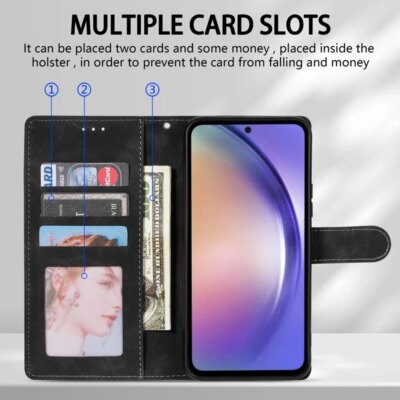 Étui portefeuille à rabat magnétique en cuir, pour Samsung Galaxy S23 Ultra S22 Plus S21 S20 FE S10E S9 S8 Note 20 Ultra 10 Lite 9 – Image 3