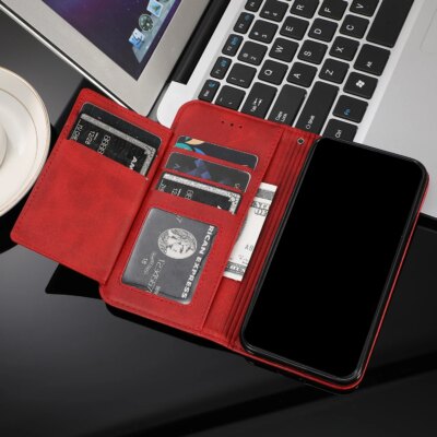 Étui portefeuille en cuir pour Samsung Galaxy, A52, A72, S22, S21, A73, A53, A13, A32, A22, A12, A71, A51, J5, J6 Plus, fermeture éclair, carte, couverture de téléphone – Image 2