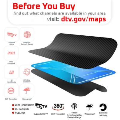 Numérique DVB-T2  Antenne TV 3000 Miles Portée 4K 8k HDTV 1080p – Image 3