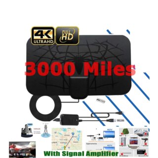 Numérique DVB-T2  Antenne TV 3000 Miles Portée 4K 8k HDTV 1080p