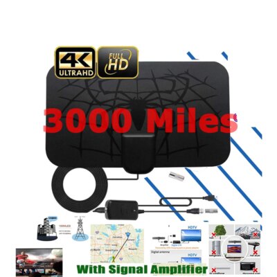 Numérique DVB-T2  Antenne TV 3000 Miles Portée 4K 8k HDTV 1080p