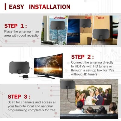 Numérique DVB-T2  Antenne TV 3000 Miles Portée 4K 8k HDTV 1080p – Image 5