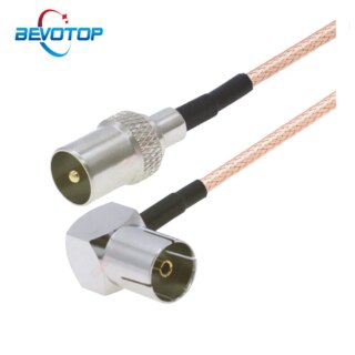 75Ohm RG179 câble TV mâle à femelle 90 ° prise à Angle droit 75Ω RG-179 Pigtail TV