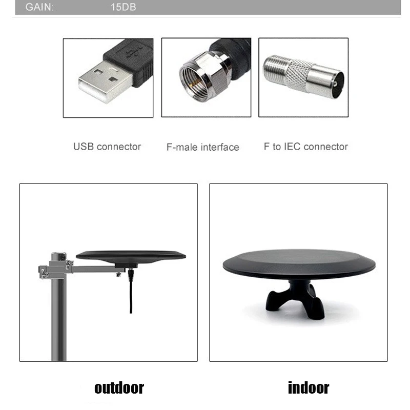 Antenne TV numérique hd 1080p 4K pour l'extérieur et l'intérieur – Image 3