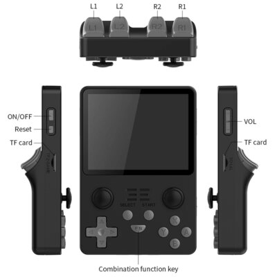 Console de jeu portable RGB20S Version noire, système Open Source rétro RK3326 – Image 5