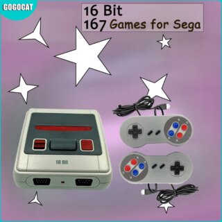 16 Bit Rétro Mini Console de Jeu Vidéo 167 Jeux Classiques TV