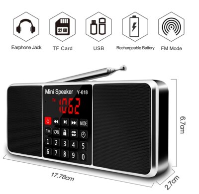 Récepteur de Radio FM numérique, haut-parleur stéréo – Image 2