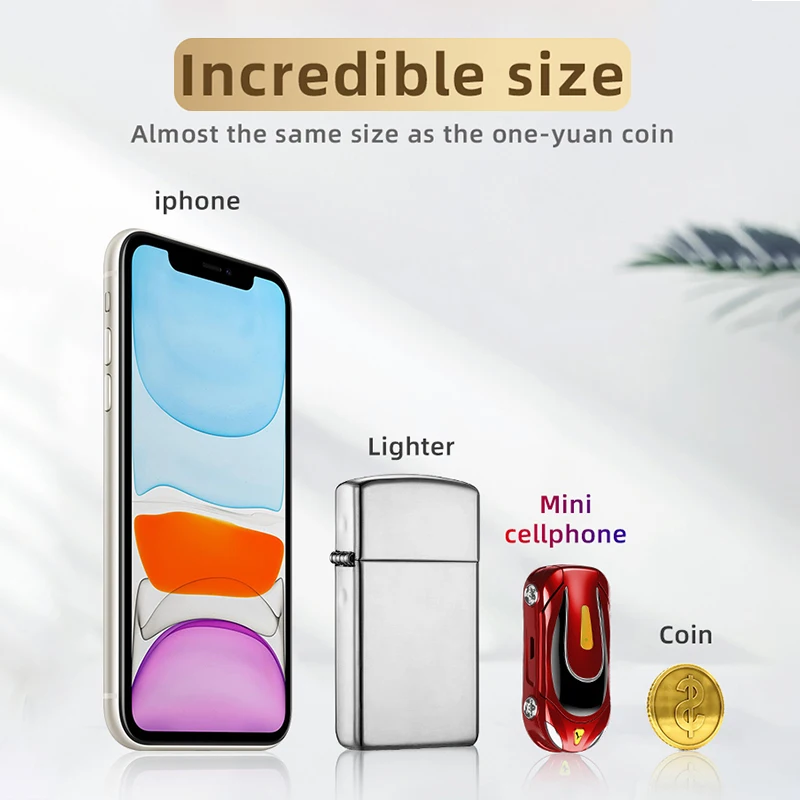 Mini téléphone portable F18 2G débloqué, petit téléphone en forme de voiture – Image 2