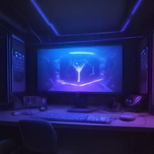 Gaming 2029 revolution futuriste neon setup