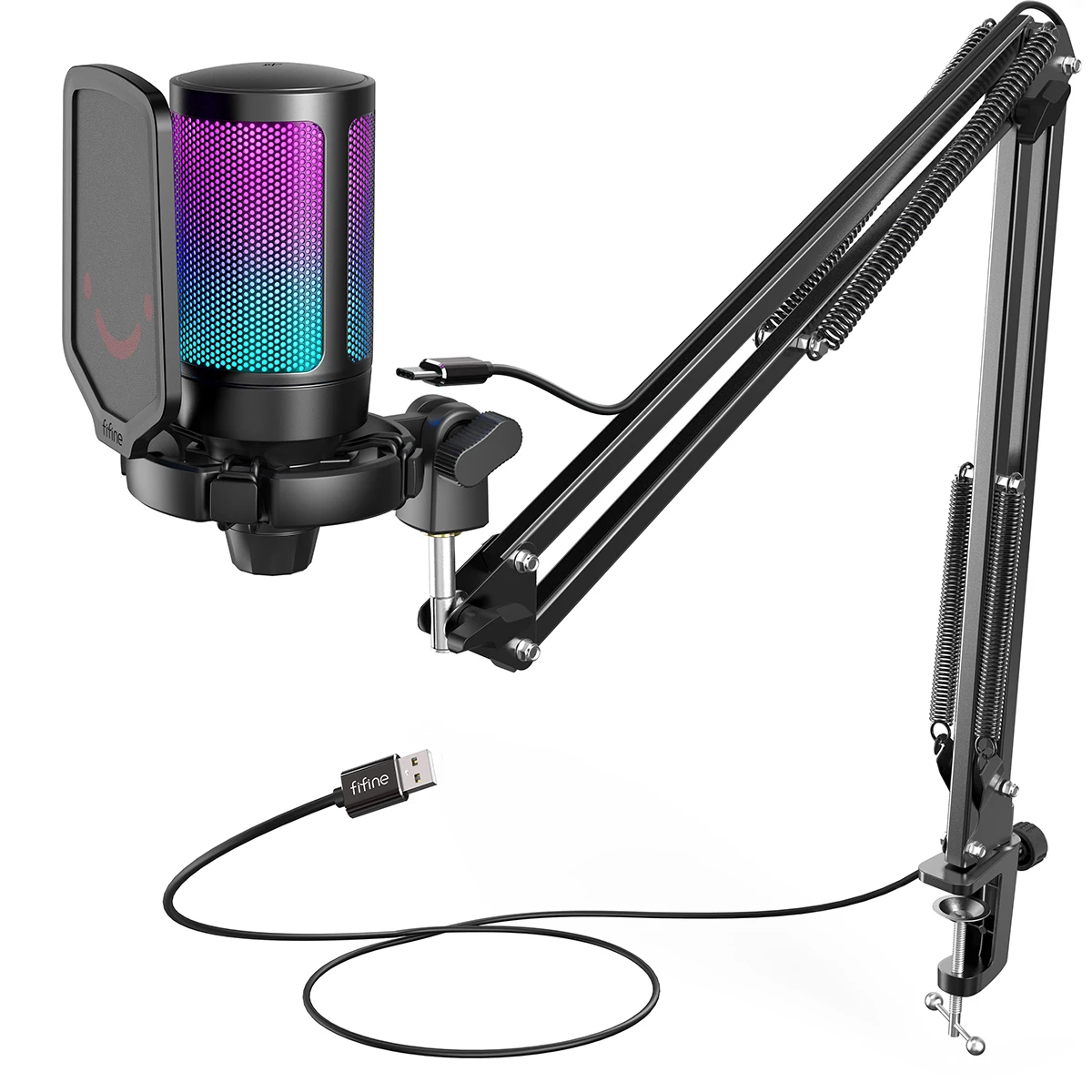Kit microphone gaming FIFINE USB condensateur cardioide 2026
